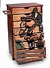 Carved and painted 7 drawer cart